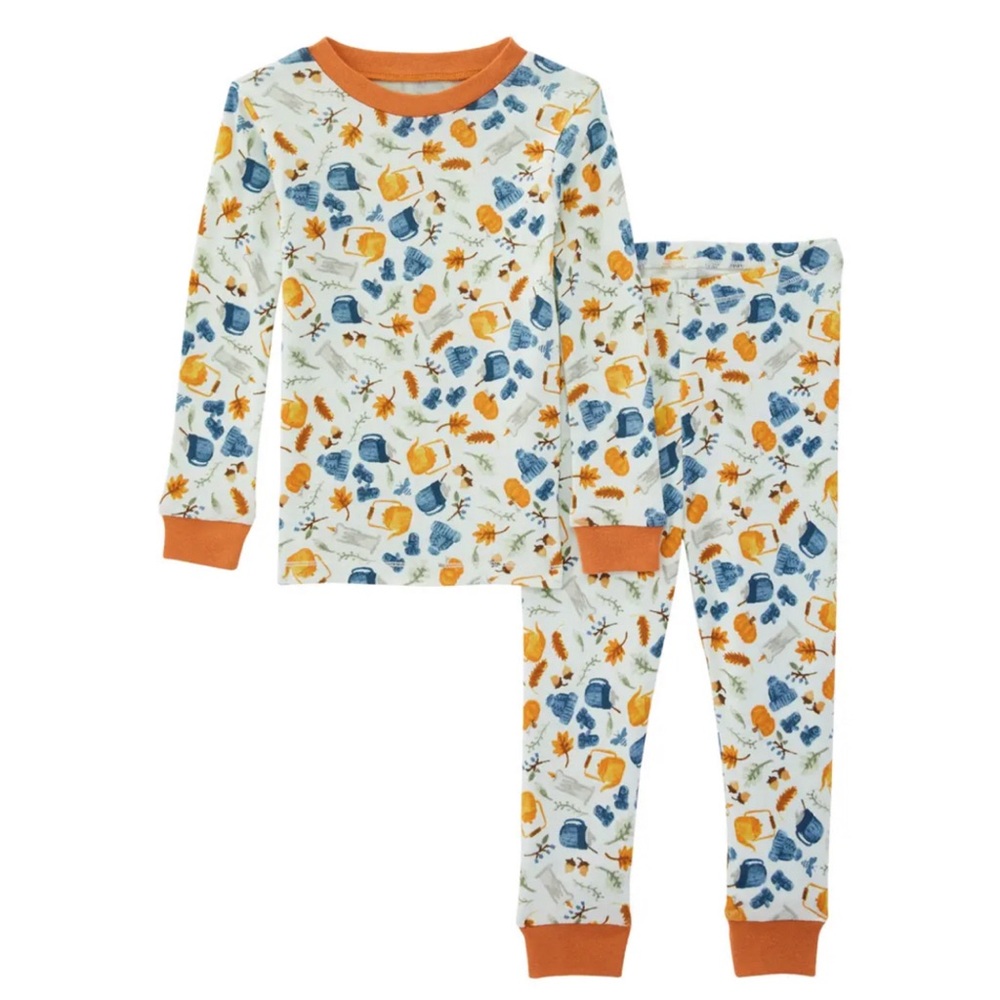 Burt’s Bees Baby Organic Cotton pumpkin Pajama Set 18M EUC